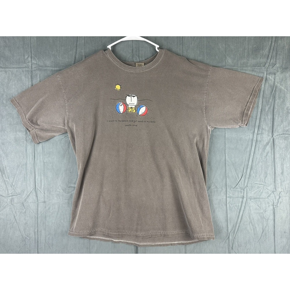 Santa Cruz California Vacation TShirt Short Sleeve Sandy Balls Joke Mens XL